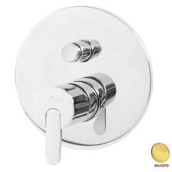 Смеситель для душа Cezares Leaf, встраиваемый, однорычажный, без излива, с переключателем, керамический, латунь, внутренний (скрытый монтаж), цвет золото