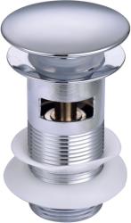 Донный клапан Aquatek AQ6001CR с переливом, цвет хром, click/clack, 66х110 мм нержавеющая сталь, для раковины/умывальника