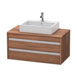 Тумба под раковину для консоли/столешницы Duravit Ketho 100х49,6х55 см, подвесная, ДСП, цвет: орех матовый, 2 выдвижных ящика, прямоугольная