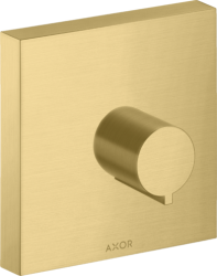 Вентиль Axor ShowerCollection 120/120 запорный, скрытого монтажа, квадратный, латунь, цвет: шлифованное золото, керамический, встраеваемый/встроенный