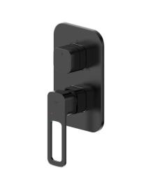 Смеситель для ванны/душа IDDIS Slide настенный, однорычажный, встраиваемый, без излива, латунь, цвет черный матовый, с тремя выходами