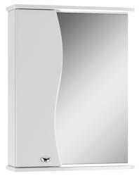 Зеркальный шкаф Домино Волна Айсберг 55, 566х155х700 мм, без подсветки, подвесной, цвет белый, зеркало, 1 распашная дверца, прямоугольный, левый, левосторонний