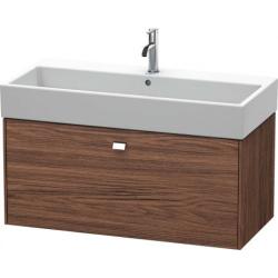 Тумба под раковину Duravit Brioso, 98,4х45,9х44,2 см, подвесная, 1 выдвижной ящик, ДСП, цвет: орех темный/хром, шкафчик навесной, механизм доводчика, прямоугольная, правая/левая, в ванную комнату