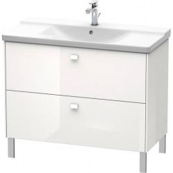 Тумба под раковину Duravit Brioso, 102х47,9х69,1 см, напольная, цвет: белый глянец, 2 выдвижных ящика, ДСП, прямоугольная, левая/правая, в ванную комнату