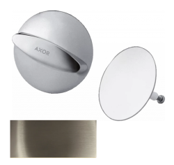 Слив-перелив для ванны Axor Flexaplus (внешняя часть набора), пробка/защитная заглушка, диаметр 80/70 мм, металл, цвет полированный никель, круглый