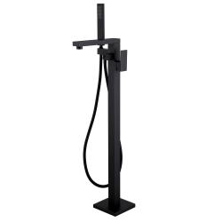 Смеситель для ванны/душа ABBER Daheim напольный, однорычажный, неповоротный, длина излива 220 мм, латунь, цвет черный матовый