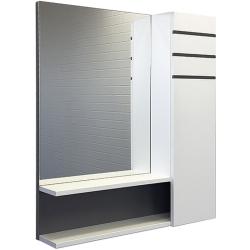 Зеркальный шкаф Comforty Нарва 70, 70х80х15,5 см, подвесной, цвет белый матовый, зеркало, с 1 распашной дверцей/полки, механизм плавного закрывания, прямоугольный