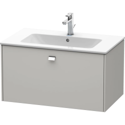 Тумба под раковину Duravit Brioso, 102х47,9х45 см, подвесная, 1 выдвижной ящик, ДСП, цвет: бетонно-серый/хром, шкафчик навесной, механизм доводчика, прямоугольная, правая/левая, в ванную комнату