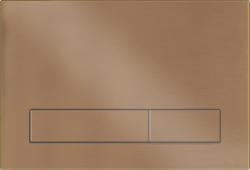 Кнопка смыва KK-POL M16, прямоугольная, цвет медь брашированная, пластик, клавиша управления для сливного бачка, инсталляции унитаза, двойная, механическая, панель, универсальная, размер 15х22х1,3 см
