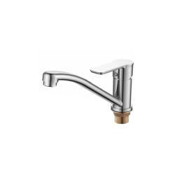 Смеситель для кухни/мойки Accoona, однорычажный, поворотный, керамический, длина излива 164 мм, цинк, цвет хром