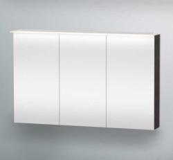 Зеркальный шкаф Duravit Happy D.2, 120х76х20,8 см, подвесной, цвет: дуб темный, зеркало с подсветкой LED/ЛЭД, сенсорный выключатель, с 2 распашными дверцами/двухстворчатый, 2 стеклянные полки, прямоугольный