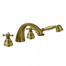 Смеситель для ванны/душа Migliore Lady, на борт ванны, двухвентильный, неповоротный, длина 200 мм, керамический, латунь, цвет бронза