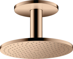 Верхний душ AXOR ShowerSolutions 250 1jet, с потолочным подсоединением, потолочный монтаж, круглый, с 1 режимом, размер 25 см, металлический, цвет: полированное красное золото, для душа/ванной