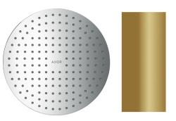 Верхний душ AXOR ShowerSolutions 300 1jet, потолочный/скрытый монтаж, круглый, с 1 режимом, размер 30 см, металлический, цвет: полированная бронза, для душа/ванной