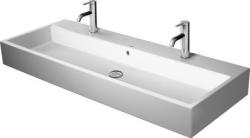 Раковина DURAVIT Vero Air WonderGliss 120х47х16,5 см, подвесная, прямоугольная, санфарфор, цвет белый, 2 отверстия под 2 смесителя, антигрязевое покрытие, слив/перелив