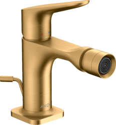 Смеситель для биде Axor Citterio M однорычажный, керамический, фиксированный излив, длина 11,6 см, латунь, цвет шлифованная медь, без шланга/лейки, с донным клапаном