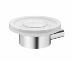 Мыльница IDDIS Petite, настенная, нержавеющая сталь/стекло, форма круглая, для душа/мыла, в ванную/туалет/душевую кабину, цвет хром матовый PETSSSGi42