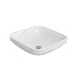 Раковина DURAVIT DuraStyle WonderGliss 37х37х15 см, встраиваемая снизу, квадратная, санфарфор, цвет белый, без отверстия/площадки под смеситель, антигрязевое покрытие, слив/перелив