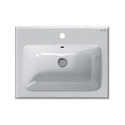Раковина мебельная 60 AM.PM X-Joy 590х450х172 мм фарфоровая, прямоугольная, цвет белый глянцевый, с отверстием под смеситель, слив-перелив, встраиваемая