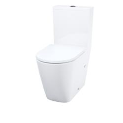 Унитаз компакт IDDIS Slide цвет белый, горизонтальный (прямой) выпуск, овальный, напольный, с системой смыва Торнадо, с быстросьемным сиденьем микролифт, безободковый, с крышкой (сиденье) SLIRDSEi24