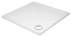Душевой поддон Cezares Tray, 100х100х3,5 см, квадратный/угловой, стеклокомпозит, низкий, белый, с бортиком, литой, литьевой, для душа