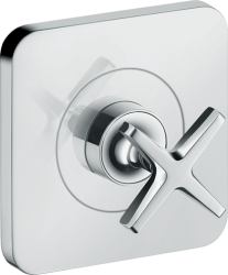 Вентиль Axor Citterio E 120/120 запорный, скрытого монтажа, настенный, квадратный, латунь, цвет: хром, встраеваемый/встроенный, для ванны/душа