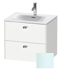 Тумба под раковину Duravit Brioso, 62х47,9х55,5 см, подвесная, 2 выдвижных ящика, ДСП, цвет: светло-голубой, шкафчик навесной, механизм доводчика, прямоугольная, правая/левая, в ванную комнату
