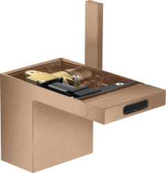 Смеситель для биде Axor MyEdition однорычажный, без панели, керамический, фиксированный излив, длина 12,1 см, латунь, цвет шлифованное красное золото, без шланга/лейки, со сливным гарнитуром