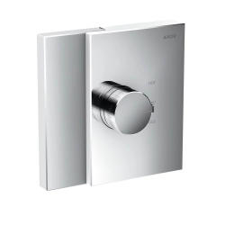 Смеситель для душа Axor Edge HighFlow, термостатический, скрытого монтажа, 1 потребитель, настенный, без излива/шланга/лейки, квадратный, латунный, цвет хром, с термостатом