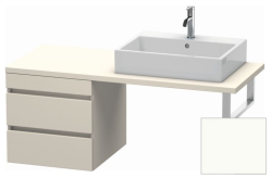 Тумба/шкафчик для консоли/столешницы Duravit DuraStyle под раковину 50х54,8х51,2 см, подвесная, ДСП, цвет: серо-коричневый/белый матовый, 2 выдвижных ящика, прямоугольная
