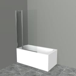 Душевая шторка на ванну BelBagno Uno, 100х150 см, прозрачное стекло/профиль хром, распашная, плоская/панель, правая/левая, правосторонняя/левосторонняя, универсальная