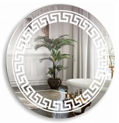 Зеркало Silver Мirrors Меандр, 77х77 см, с LED/ЛЕД-подсветкой, круглое, выключатель сенсорный с функцией диммера, для ванны