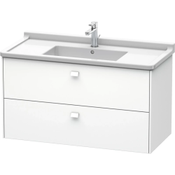 Тумба под раковину Duravit Brioso, 102х46,9х56,3 см, подвесная, 2 выдвижных ящика, ДСП, цвет: белый матовый, шкафчик навесной, механизм доводчика, прямоугольная, правая/левая, в ванную комнату