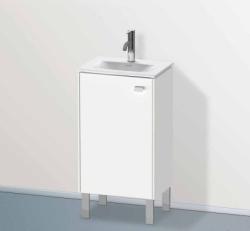 Тумба под раковину Duravit Brioso, 44х31х68,5 см, напольная, цвет: белый матовый, 1 распашная дверца/одностворчатая, стеклянная полка, ДСП, прямоугольная, правая, в ванную комнату