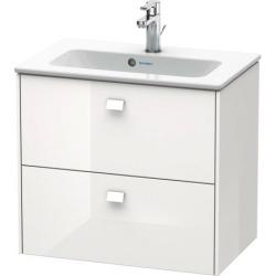 Тумба под раковину Duravit Brioso, 62х38,9x55,3 см, подвесная, 2 выдвижных ящика, ДСП, цвет: белый глянец, шкафчик навесной, механизм доводчика, прямоугольная, правая/левая, в ванную комнату