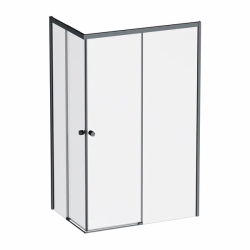 Душевое ограждение Am.Pm X-Joy 80x120 см без поддона, прозрачное закаленное стекло 6 мм, профиль черный матовый, закаленное стекло/алюминий, прямоугольное