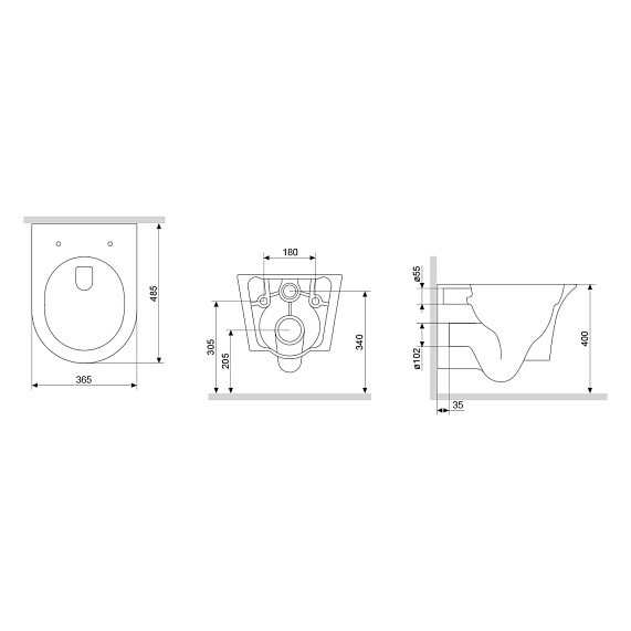 Унитаз подвесной Damixa Skyline, БЕЛЫЙ, горизонтальный (прямой, в стену) выпуск, без сиденья , АНТИВСПЛЕСК, тип керамический, чаша, размеры, овальный, под скрытый бачок (Дамикса)
