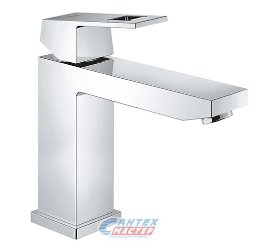 Смеситель для раковины Grohe Eurocube однорычажный, излив средний, длина 133 мм, керамический, латунь, цвет хром, без донного клапана
