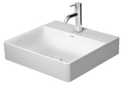 Раковина DURAVIT DuraSquare WonderGliss 50х47х14,5 см, подвесная, прямоугольная, санфарфор, цвет белый, 1 отверстие под смеситель, антигрязевое покрытие, без перелива