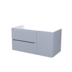Тумба под раковину IDDIS Edifice 467х1002х500 мм подвесная, цвет светло-серый, 2 выдвижных ящика/1 распашная дверца, МДФ, прямоугольная, в ванную комнату
