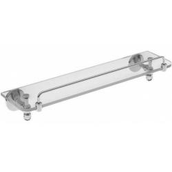 Полка стеклянная Art&Max Antic Crystal, настенная, латунь/стекло, форма прямоугольная, под зеркало в ванную/туалет/душевую кабину, цвет хром