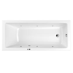 Ванна Whitecross Wave Slim Soft, 150х70 см, акриловая, цвет- белый/хром, гидромассажная, каркас, слив-перелив, прямоугольная, левосторонняя/правосторонняя, левая/правая, встраиваемая/приставная