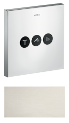 Смеситель для душа Axor ShowerSelect, термостатический, скрытого монтажа, 3 потребителя, настенный, без излива/шланга/лейки, квадратный, латунный, цвет под сталь, с 3 запорными клапанами, с термостатом