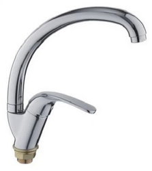 Смеситель для кухни/мойки LEDEME, однорычажный, поворотный, латунный, длина излива 191 мм, латунь, цвет хром