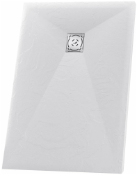 Душевой поддон RGW Stone Tray ST-W, 70х110х2,5 см, прямоугольный, из искусственного камня, низкий, цвет: белый, с антискользящим рельефным покрытием, без бортика