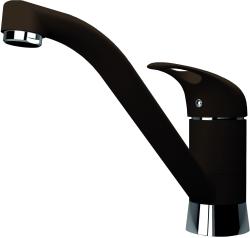 Смеситель для кухни/мойки Flortek Гамма FK, однорычажный, керамический картридж, с поворотным изливом, низкий, длина излива 217 мм, латунь, цвет мокко