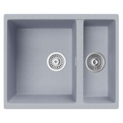 Мойка TopZero серия TopGran, 460х550 см, 1,5 чаши, врезная, подстольная, из гранита, прямоугольная, цвет Titan, отверстие под смеситель, слив-перелив, для кухни