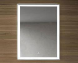 Зеркальный шкаф Silver Мirrors Киото, 60х80 см, навесной, цвет белый, зеркало с подсветкой LED/ЛЭД, сенсорный выключатель с функцией диммера, с 1 распашной дверцой/одностворчатый