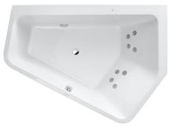 Ванна Duravit Paiova 5 190х140 см гидромассажная, встраиваемая, акриловая, цвет: белый, с рамой/сливом-переливом, без фронтальной панели, асимметричная/угловая, с системой гидромассажа Combi-System L, c двумя наклонами для спины, левая