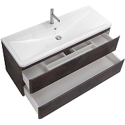 Тумба под раковину BelBagno Albano 120, 120х45х53 см, подвесная, 2 выкатных ящика, МДФ, цвет: дуб натуральный серый, шкафчик навесной, механизм доводчика, прямоугольная